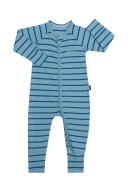 Bonds Ribbed Zip Wondersuit in Moana Sky/Petrol Blue Size: Newborn