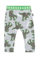 Bonds Stretchies Legging - T-Rex and Friends New Grey Marle
