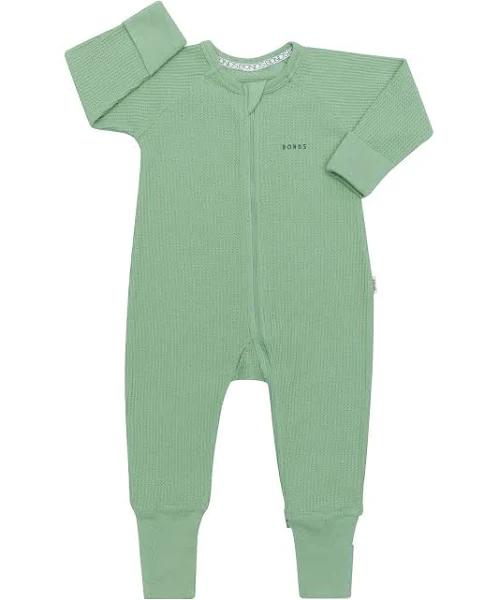 Bonds Waffle Zip Wondersuit in Granny Green Size: 3-6 Months