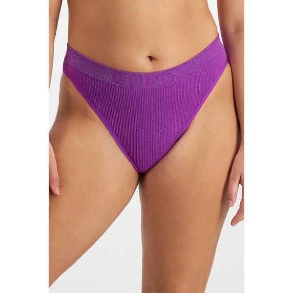 Bonds Women's Retro Rib Hi Leg Brief - Purple - Size 14
