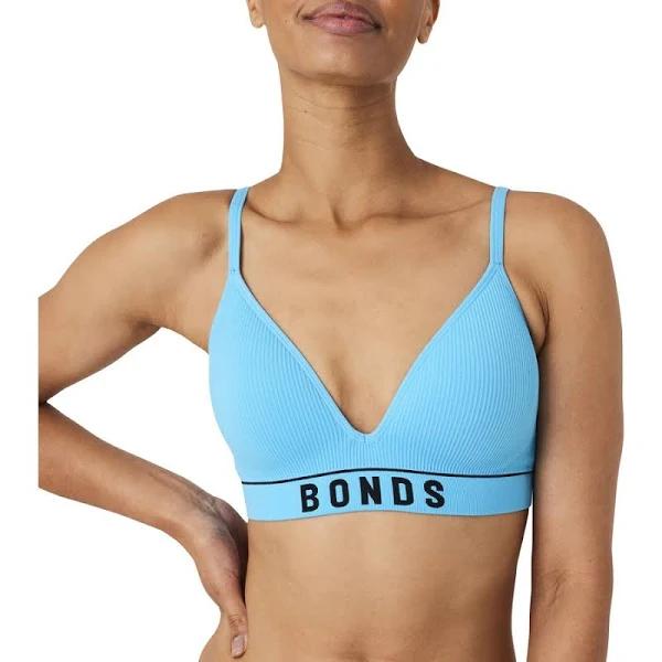 Bonds Women's Retro Rib Wirefree Bra - Blue Bell - Size 10