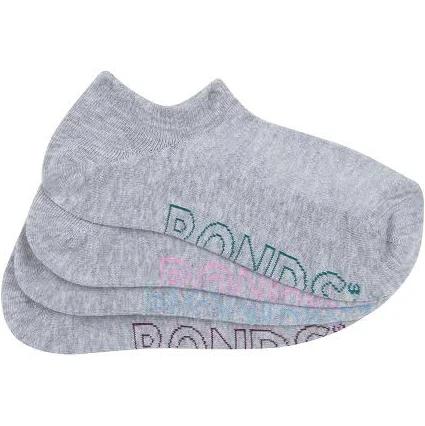 Bonds Womens Logo Light No Show Socks 4 Pack - Grey Base