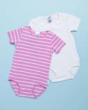 Bonds Wonderbodies Short Sleeve Bodysuit 2 Pack - Pandora & White