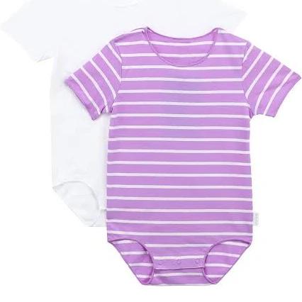 Bonds Wonderbodies Short Sleeve Bodysuit 2 Pack - Pandora & White
