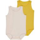 Bonds Wondercool Eyelet Singletsuit 2 Pack - Limed & New Grey Marle