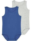 Bonds Wondercool Eyelet Singletsuit 2 Pack - Limed & New Grey Marle