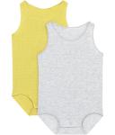 Bonds Wondercool Eyelet Singletsuit 2 Pack - Limed & New Grey Marle
