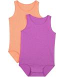 Bonds Wondercool Eyelet Singletsuit 2 Pack - Limed & New Grey Marle