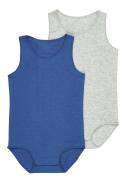 Bonds Wondercool Eyelet Singletsuit 2 Pack - Seascape & New Grey Marle