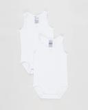 Bonds Wondercool Eyelet Singletsuit 2 Pack - White & White