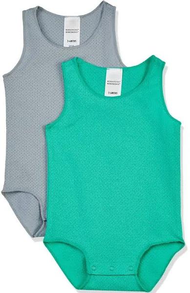 Bonds Wondercool Eyelet Singletsuit Green 2 Pack Green 1