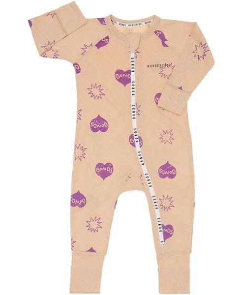 Bonds Wondercool Eyelet Zip Wondersuit - Love & Sparkles Stepping Stone