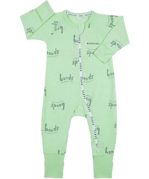 Bonds Wondercool Eyelet Zip Wondersuit Print in Green 0