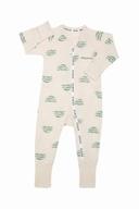 Bonds Wondercool Eyelet Zip Wondersuit - Seaside Waves Macadamia
