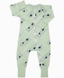 Bonds Wondercool Eyelet Zip Wondersuit - Seaside Waves Macadamia