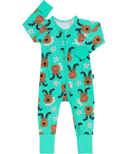 Bonds Zip Wondersuit in Joyful Reindeers Martian Glow Size: 18-24 Months