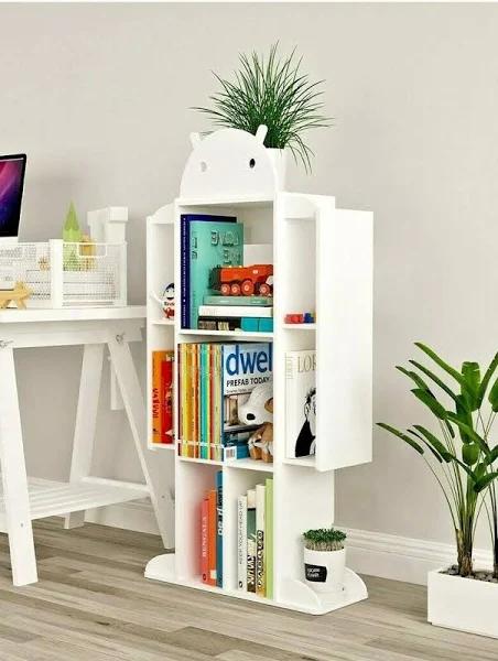Bookshelves Kids Bookshelf Robot Bookshelf White Bookcase Book Storage