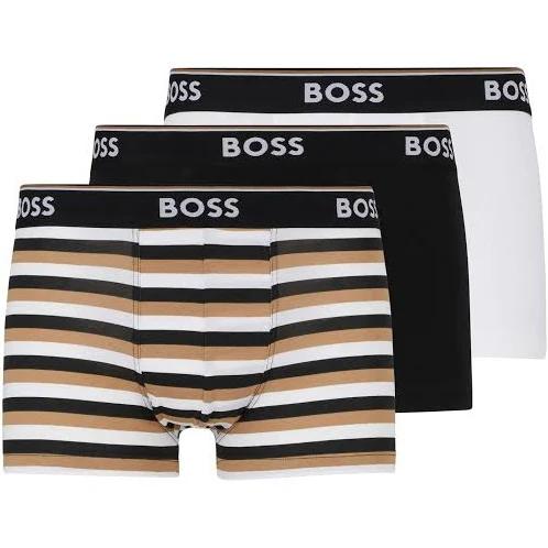 Boss 3 Pack Design Boxer Shorts, Size 2XL, Beige