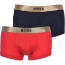 Boss Bodywear 2 Pack Metallic Boxer Trunks - Black & Red