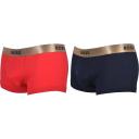 Boss Bodywear 2 Pack Metallic Boxer Trunks - Black & Red