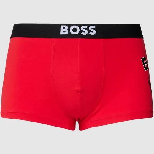 Boss Bodywear 2 Pack Metallic Boxer Trunks - Black & Red