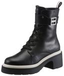 Boss Chunky-sole Leather Boots with Branded Metal Detail, Women, Size: 5, Black, Boots