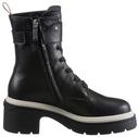 Boss Chunky-sole Leather Boots with Branded Metal Detail, Women, Size: 5, Black, Boots