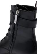 Boss Chunky-sole Leather Boots with Branded Metal Detail, Women, Size: 9, Black, Boots