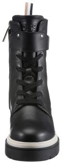 Boss Chunky-sole Leather Boots with Branded Metal Detail, Women, Size: 9, Black, Boots
