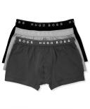 Boss Men's Underwear, Cotton Trunk 3 Pack - Charcoal/Black/Light Grey