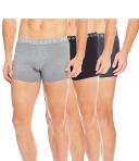 Boss Men's Underwear, Cotton Trunk 3 Pack - Charcoal/Black/Light Grey