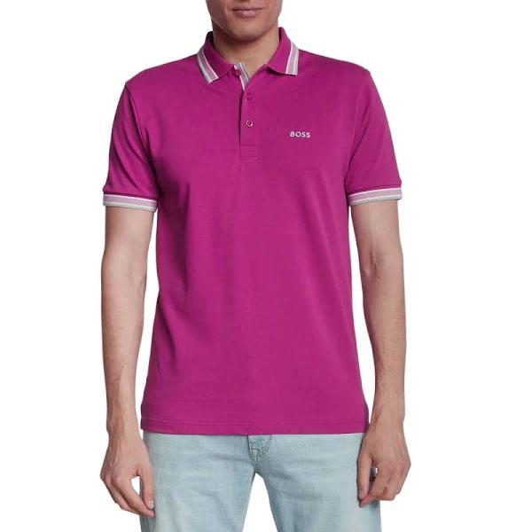 Boss Paddy Cotton Pique Polo - Open Purple, L