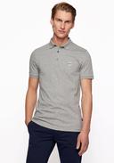 Boss Passenger Logo Patch Sustainable Slim Fit Polo Shirt - Light Grey