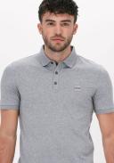 Boss Passenger Logo Patch Sustainable Slim Fit Polo Shirt - Light Grey