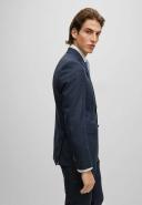 Boss Regular-fit Suit in Checked virgin-wool serge, Men, Size: 48R, Dark Blue