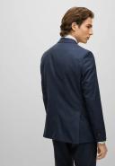 Boss Regular-fit Suit in Checked virgin-wool serge, Men, Size: 48R, Dark Blue