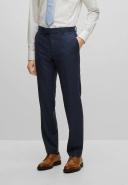 Boss Regular-fit Suit in Checked virgin-wool serge, Men, Size: 48R, Dark Blue