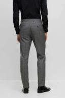 Boss Slim-Fit Suit in Checked Stretch Virgin Wool, Men, Size: 40L, Silver