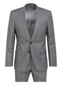 Boss Slim-Fit Suit in Checked Virgin Wool, Men, Size: 48, Light Grey