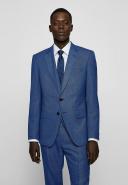 Boss Slim-Fit Three-piece Suit in Stretch Wool, Men, Size: 34R, Blue