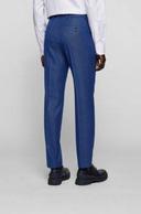 Boss Slim-Fit Three-piece Suit in Stretch Wool, Men, Size: 46L, Blue