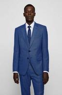 Boss Slim-Fit Three-piece Suit in Stretch Wool, Men, Size: 46L, Blue