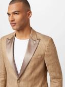 Boss Slim-Fit Two-Piece Suit in Melange Linen, Men, Size: 38R, Beige