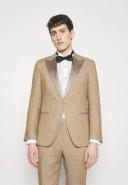 Boss Slim-Fit Two-Piece Suit in Melange Linen, Men, Size: 40R, Beige