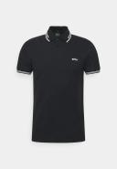 Boss Stretch-cotton Slim-Fit Polo Shirt With Curved Logo, Men, Size: XS, Black