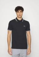 Boss Stretch-cotton Slim-Fit Polo Shirt With Curved Logo, Men, Size: XS, Black