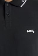 Boss Stretch-cotton Slim-Fit Polo Shirt With Curved Logo, Men, Size: XS, Black