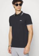 Boss Stretch-cotton Slim-Fit Polo Shirt With Curved Logo, Men, Size: XS, Black
