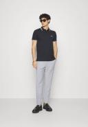 Boss Stretch-cotton Slim-Fit Polo Shirt With Curved Logo, Men, Size: XS, Black