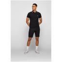 Boss Stretch-cotton Slim-Fit Polo Shirt With Curved Logo, Men, Size: XS, Black